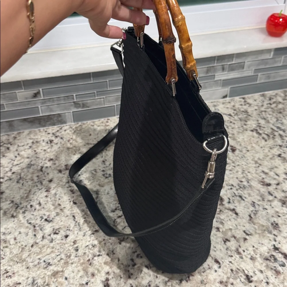 GUCCI Bamboo Bag Tom Ford Period Black 2 way Bag Includes COA